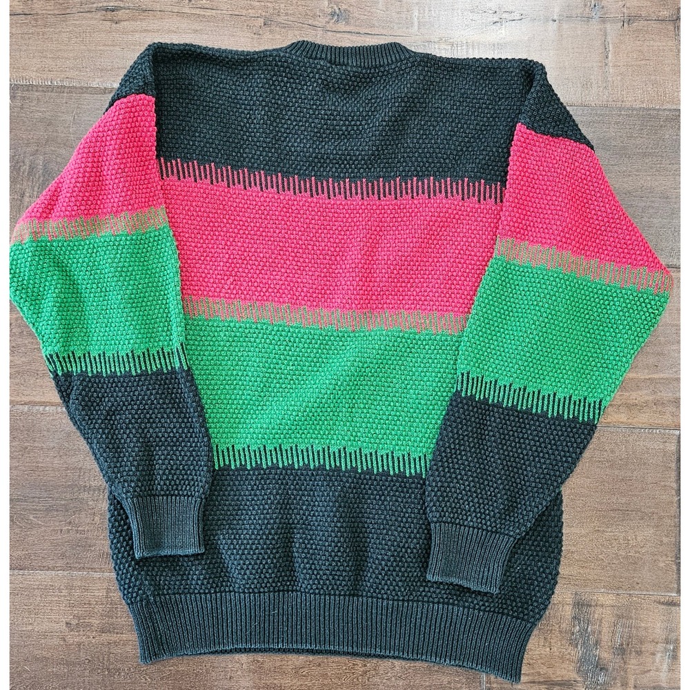 VTG Coogi-style Cosby Sweater Men's XL Colorblock Popcorn Knit Cotton - Picture 9 of 9